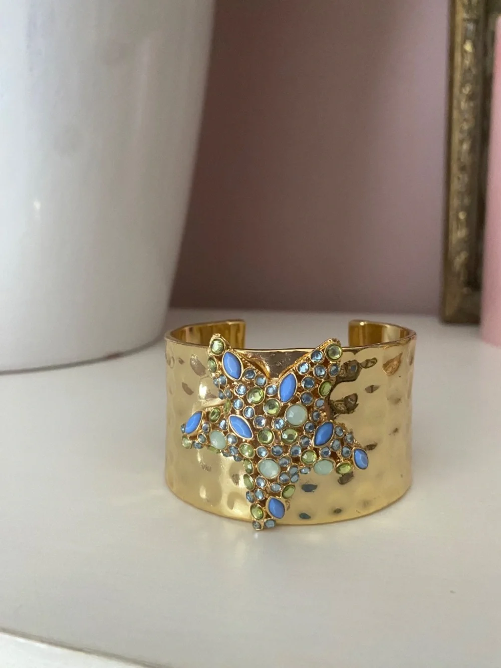 Lilly Pulitzer Gold Hammered Starfish Bangle Bracelet